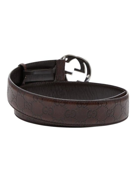 Gucci GG Pattern Interlocking Belt 90 36 Brown Leather main image 7